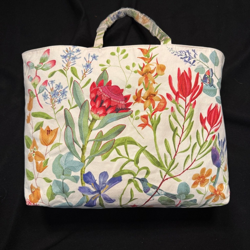 Estee‎ Lauder Floral Print Tote Bag Colorful Flowers Reusable Shopping Book Bag